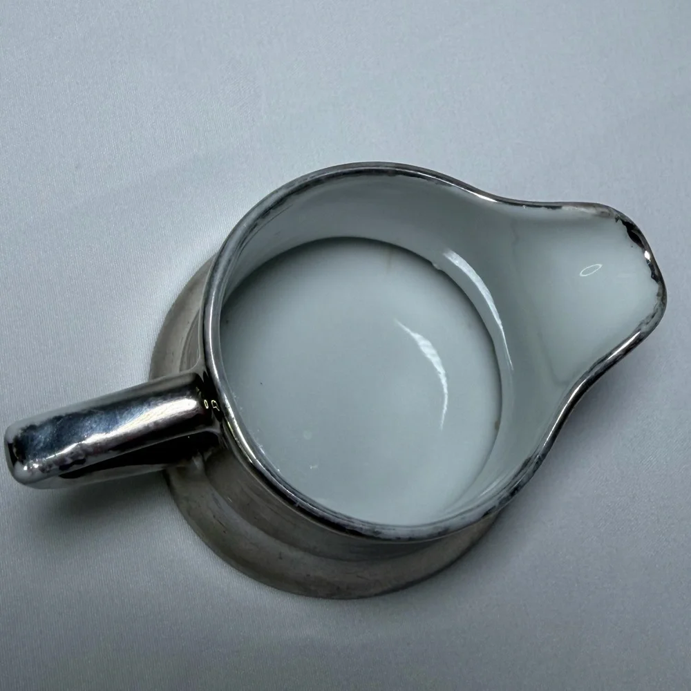 Antique Porcelain Silver Imperial PSL Austria Crown Miniature Creamer 1914 Era